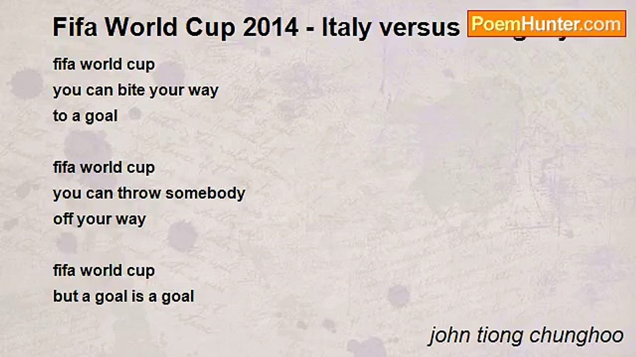 john tiong chunghoo - Fifa World Cup 2014 - Italy versus Uruguay