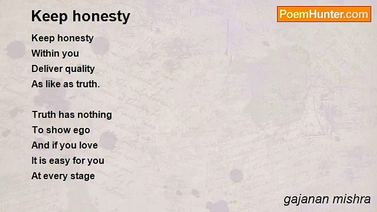 gajanan mishra - Keep honesty