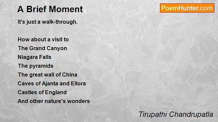 Tirupathi Chandrupatla - A Brief Moment