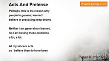 Palas Kumar Ray - Acts And Pretense