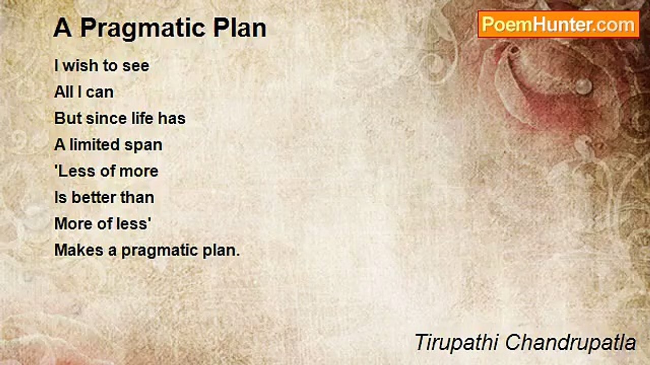 Tirupathi Chandrupatla - A Pragmatic Plan