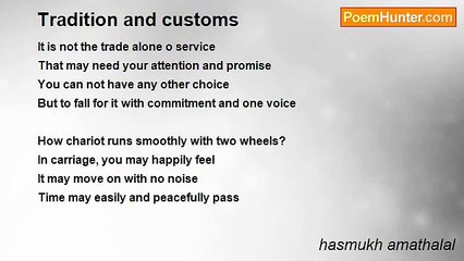 hasmukh amathalal - Tradition and customs
