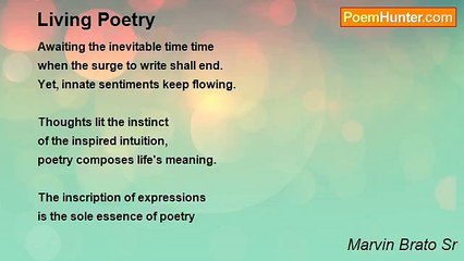 Marvin Brato Sr - Living Poetry