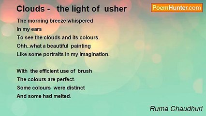 Ruma Chaudhuri - Clouds -   the light of  usher