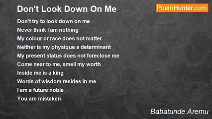 Babatunde Aremu - Don't Look Down On Me