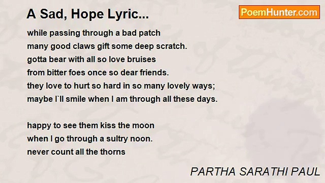 PARTHA SARATHI PAUL - A Sad, Hope Lyric...