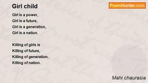 Mahi chaurasia - Girl child