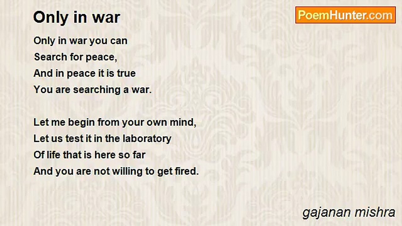 gajanan mishra - Only in war