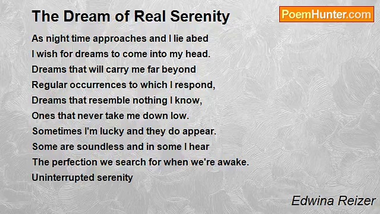 Edwina Reizer - The Dream of Real Serenity
