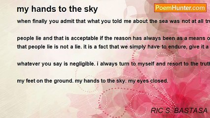 RIC S. BASTASA - my hands to the sky
