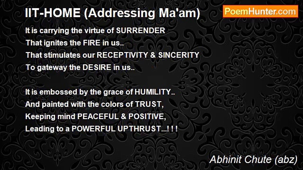 Abhinit Chute (abz) - IIT-HOME (Addressing Ma'am)