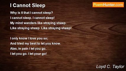 Loyd C. Taylor - I Cannot Sleep
