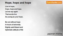 gajanan mishra - Hope, hope and hope
