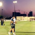 Wasim Akram giving tips to Usman Shinwari in Azhar Mehmood's T20 Camp.
