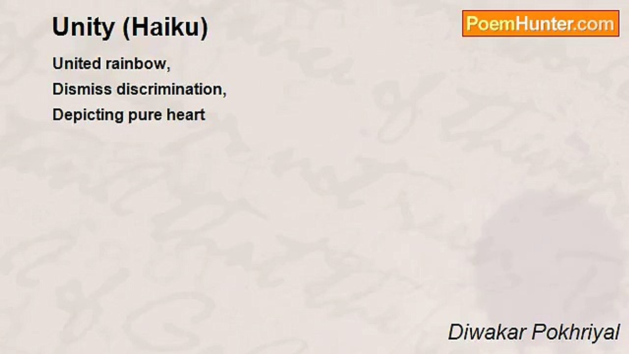 Diwakar Pokhriyal - Unity (Haiku)