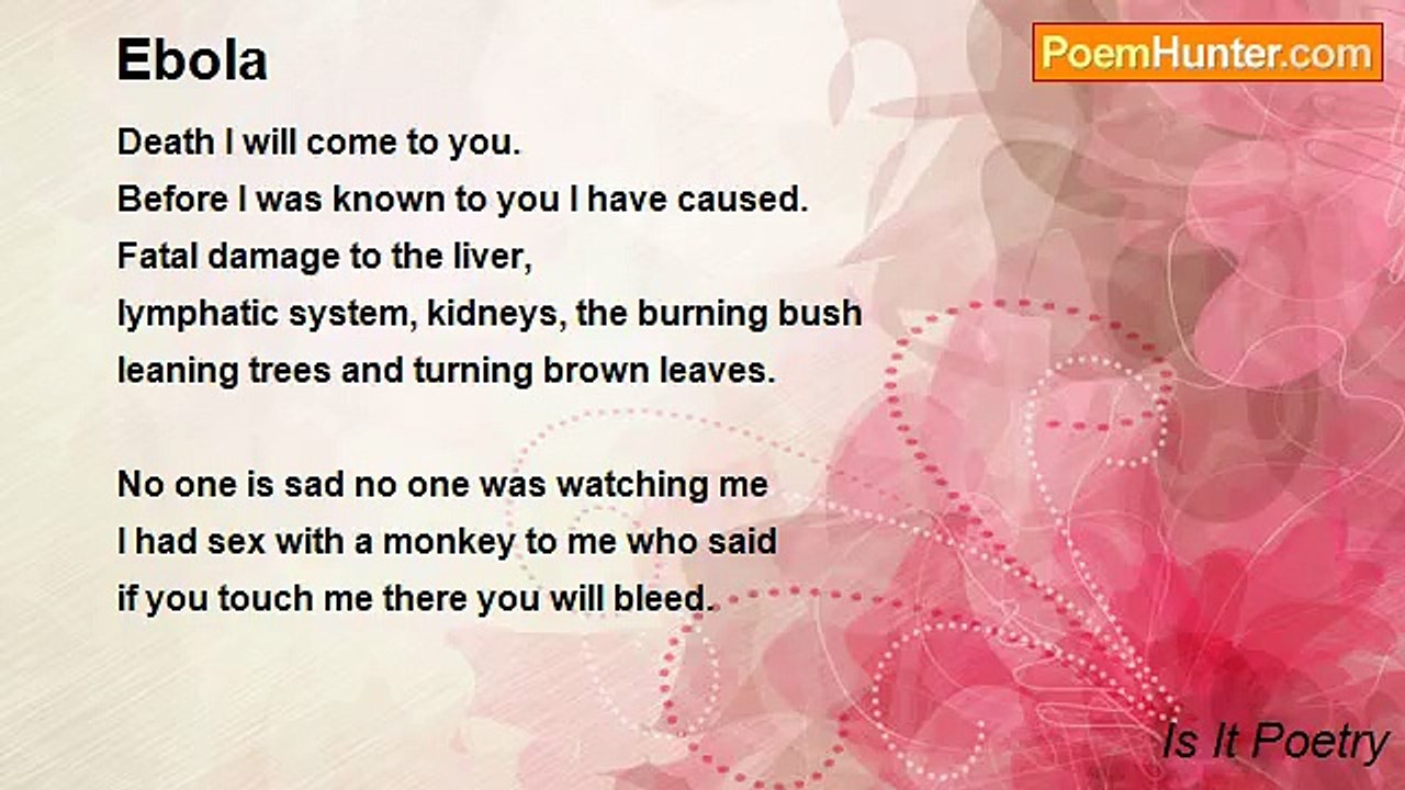 Is It Poetry - Ebola