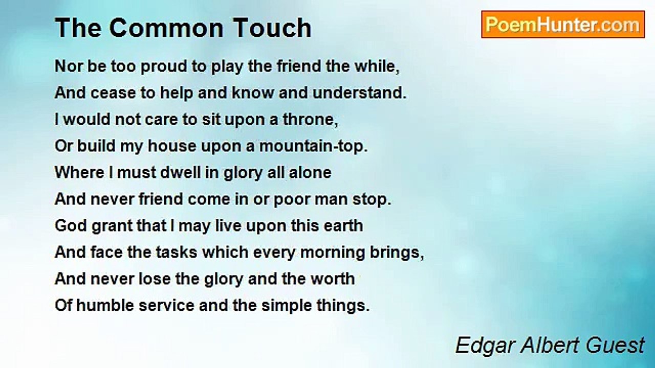 Edgar Albert Guest - The Common Touch