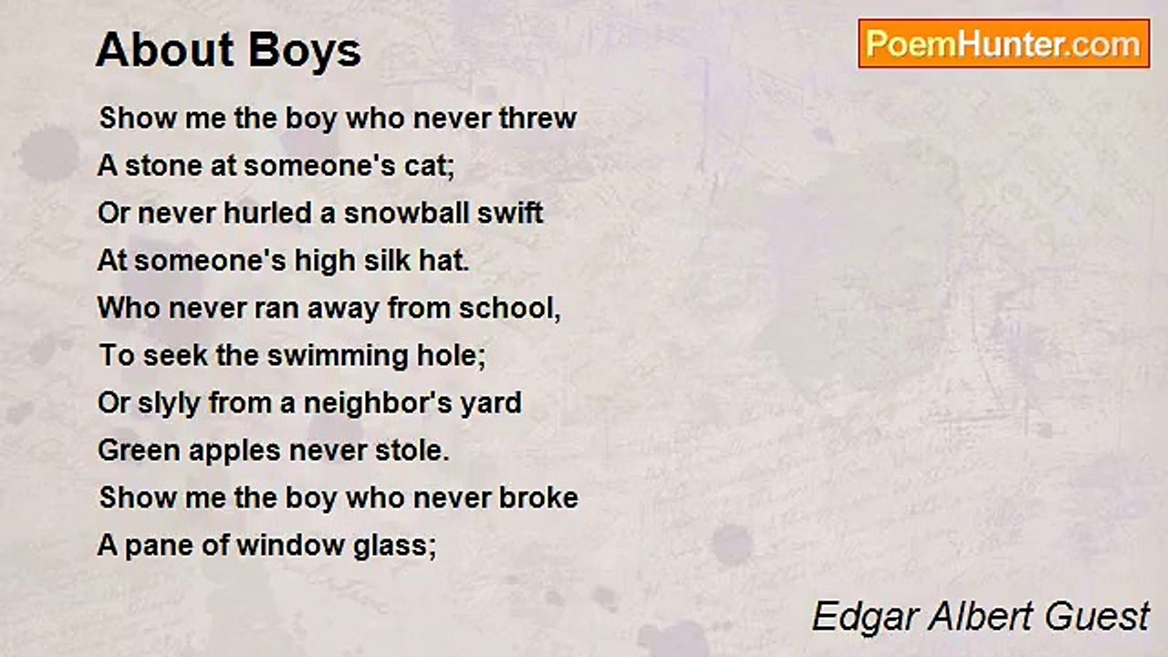 Edgar Albert Guest - About Boys