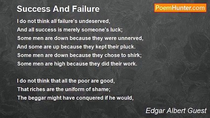 Edgar Albert Guest - Success And Failure