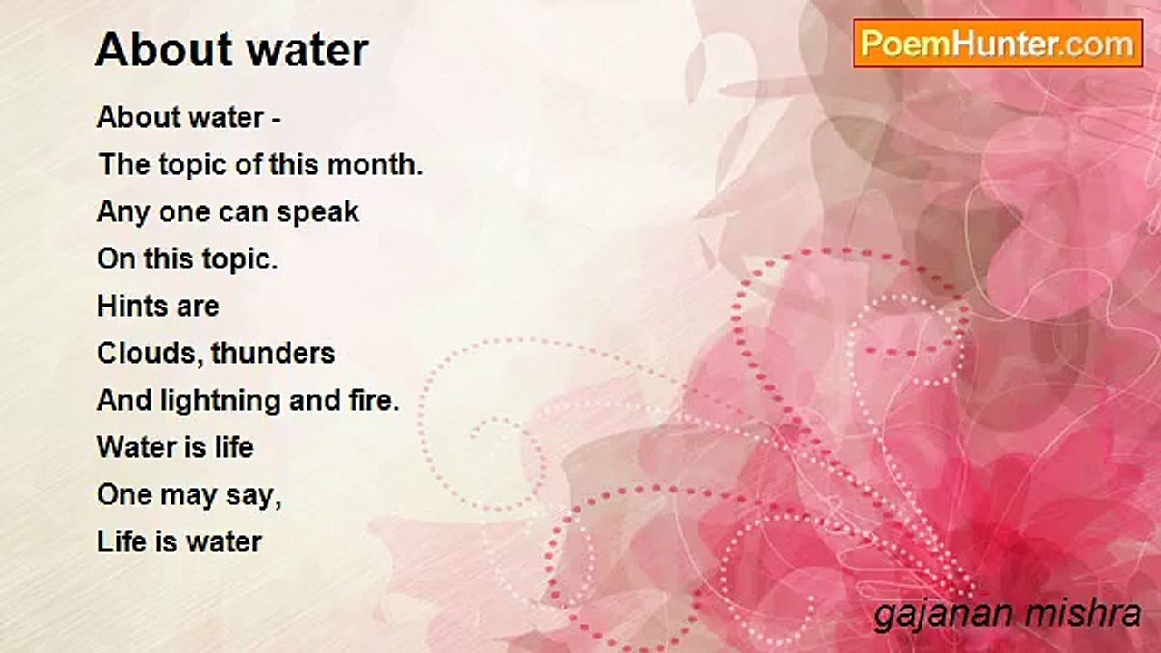 gajanan mishra - About water