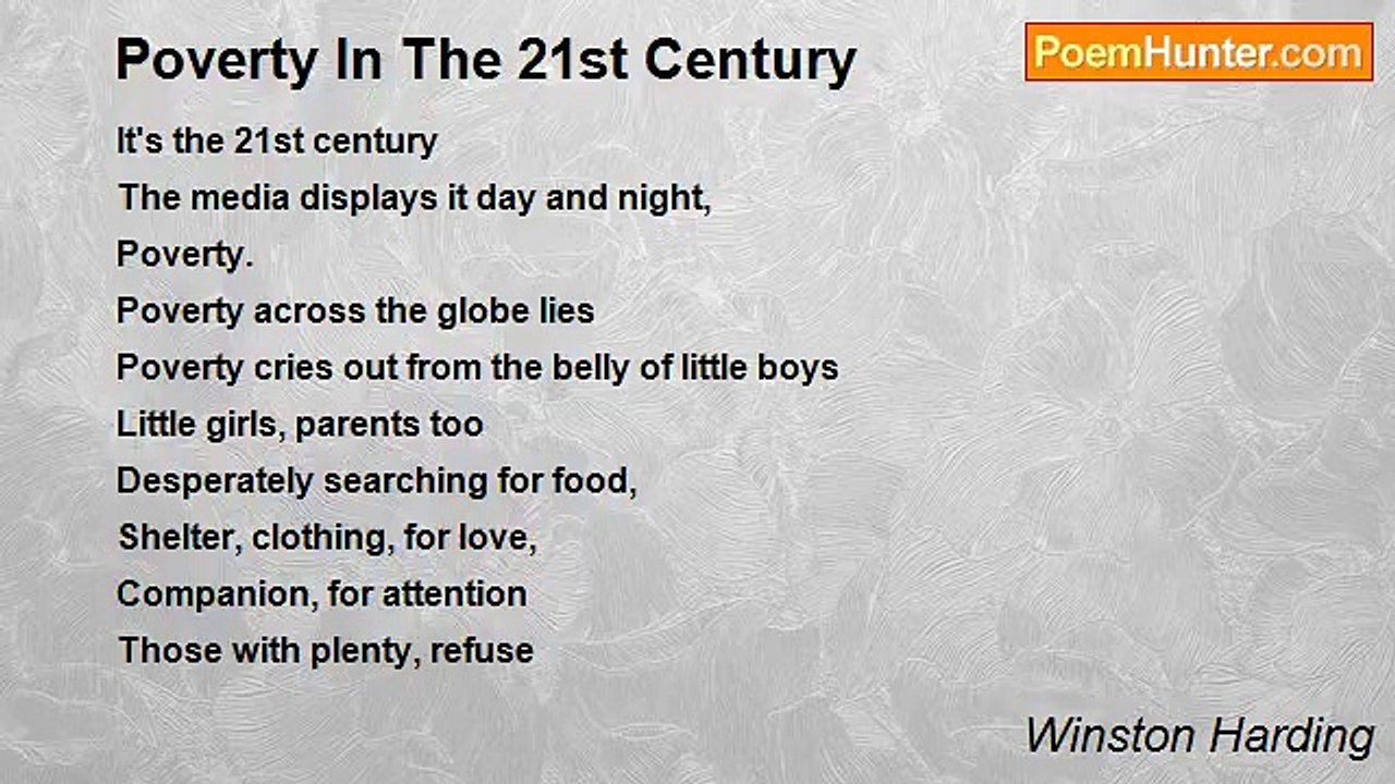 Winston Harding - Poverty In The 21st Century