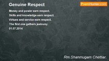 Rm.Shanmugam Chettiar. - Genuine Respect