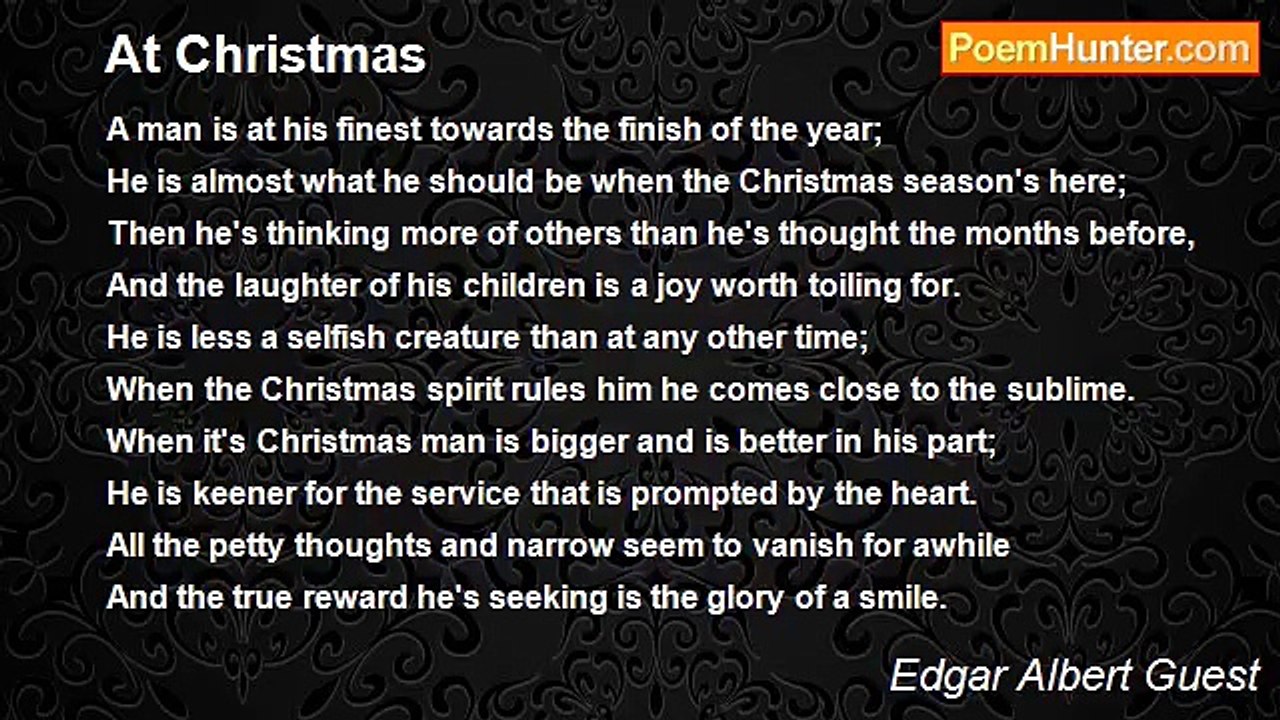 Edgar Albert Guest - At Christmas