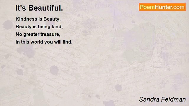 Sandra Feldman - It's Beautiful.