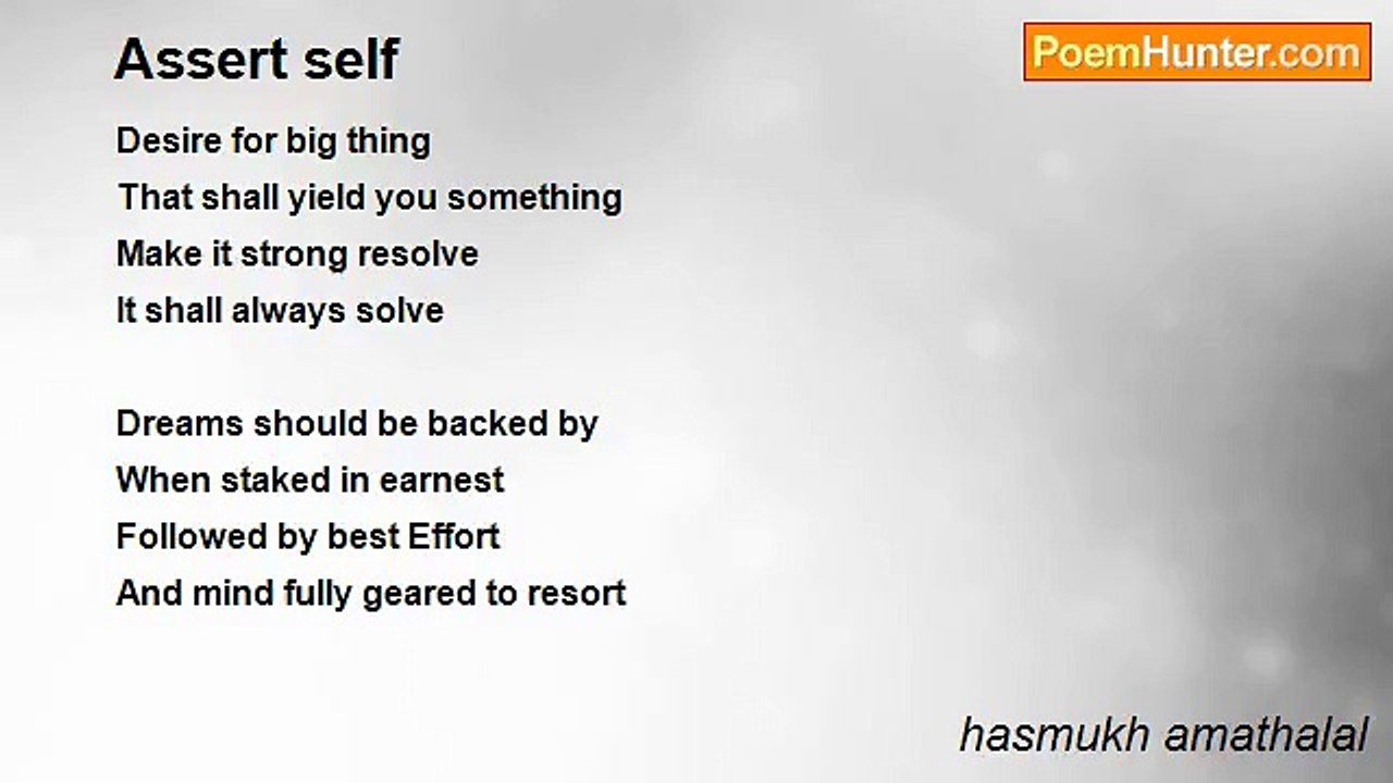 hasmukh amathalal - Assert self