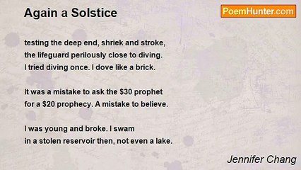 Jennifer Chang - Again a Solstice