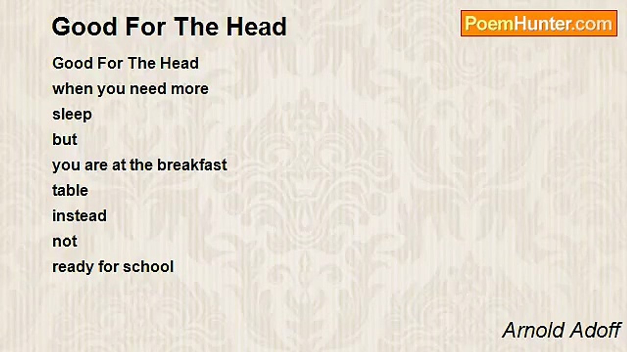 Arnold Adoff - Good For The Head