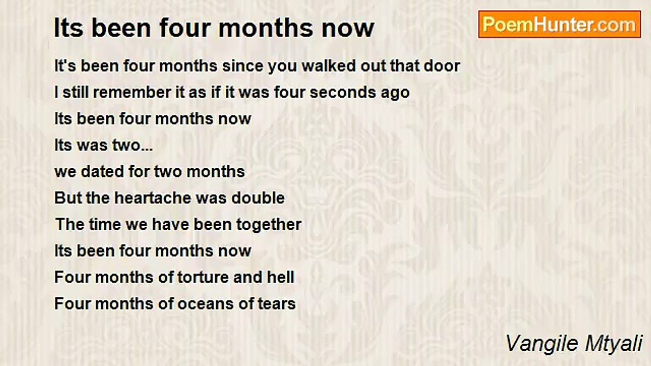 Vangile Mtyali - Its been four months now