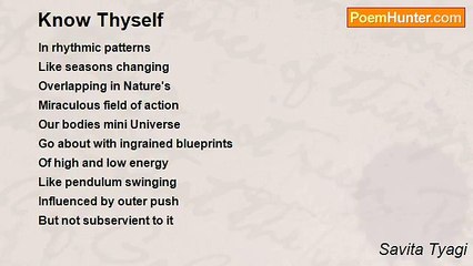 Savita Tyagi - Know Thyself