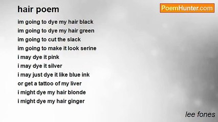 lee fones - hair poem
