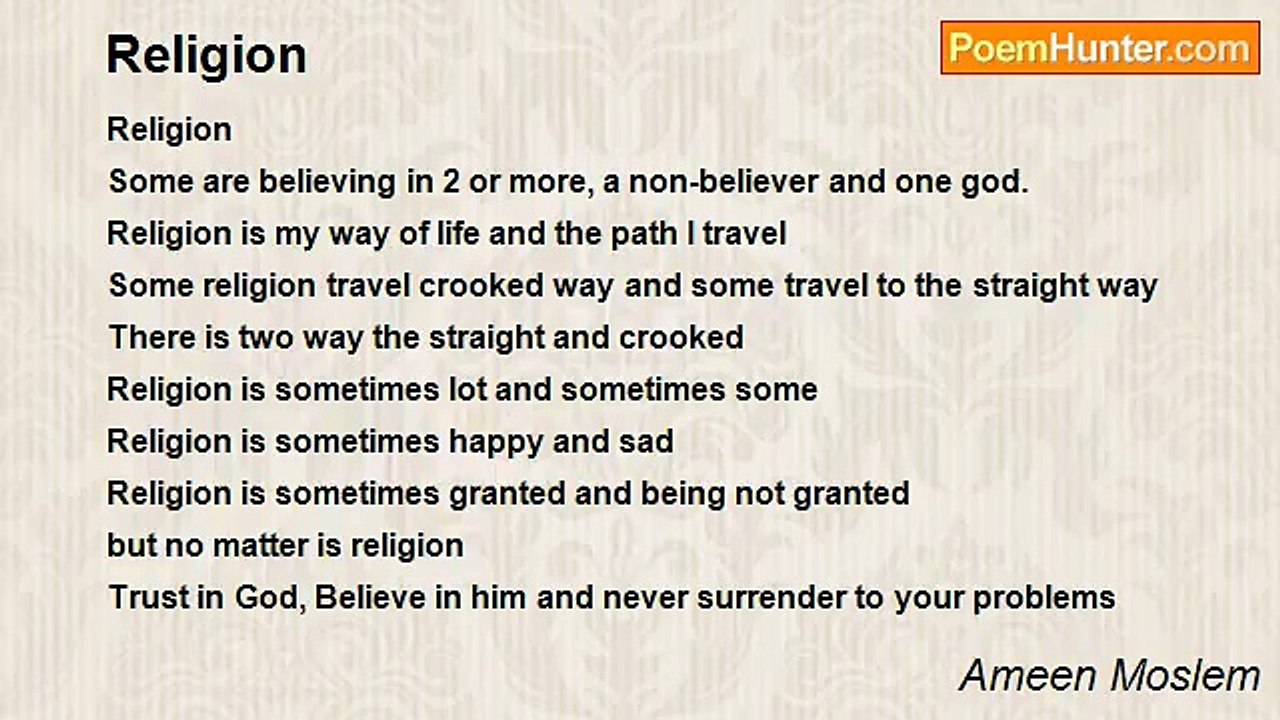 Ameen Moslem - Religion