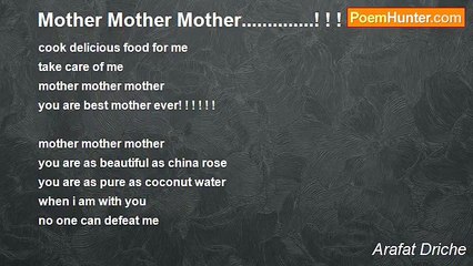 Arafat Driche - Mother Mother Mother..............! ! !