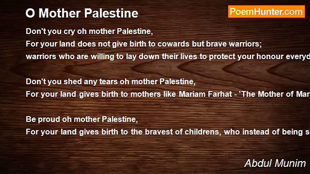 Abdul Munim - O Mother Palestine