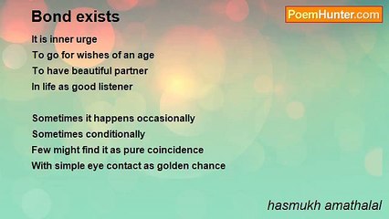 hasmukh amathalal - Bond exists