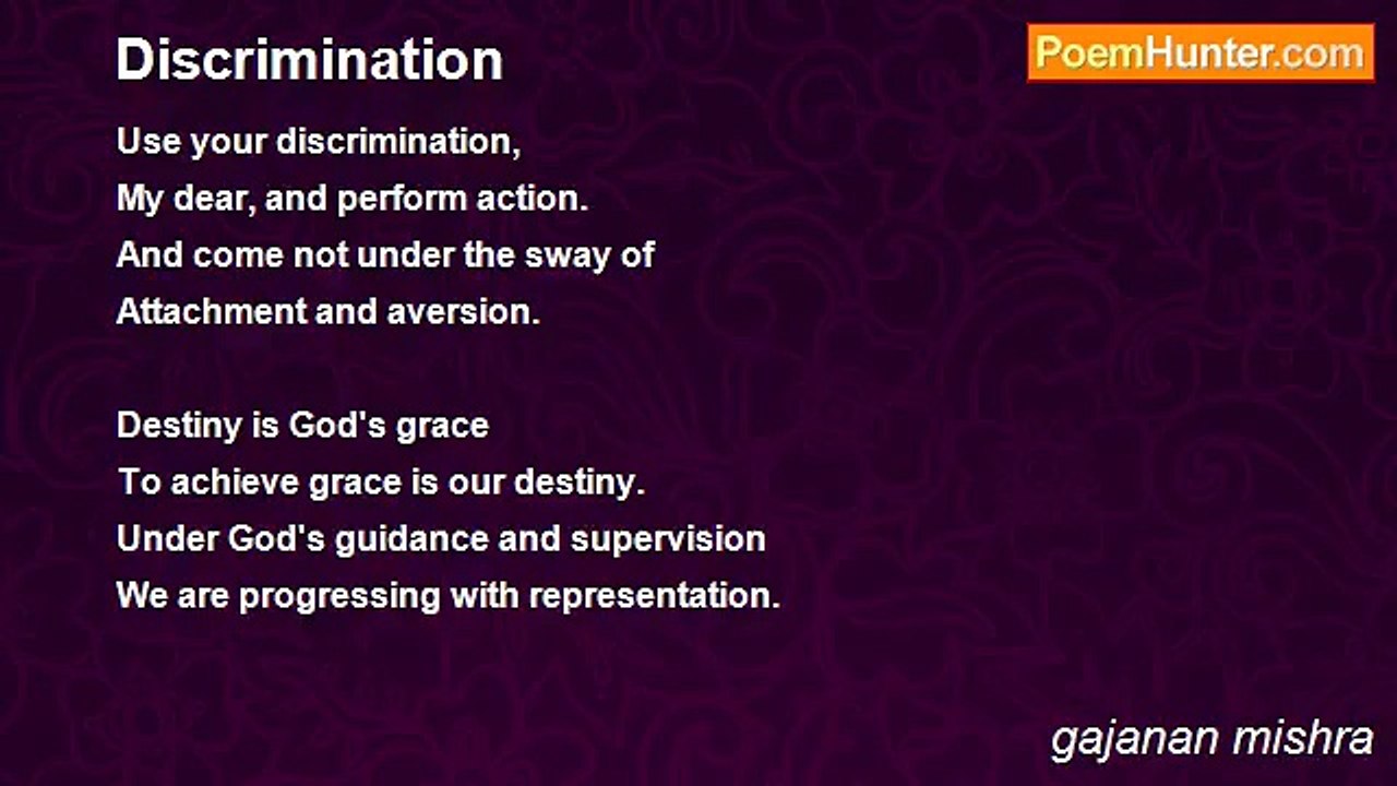 gajanan mishra - Discrimination