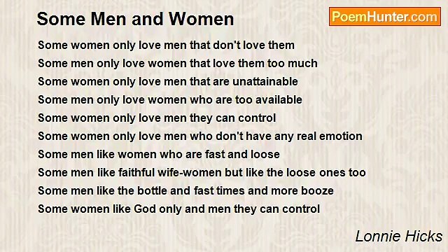 Lonnie Hicks - Some Men and Women
