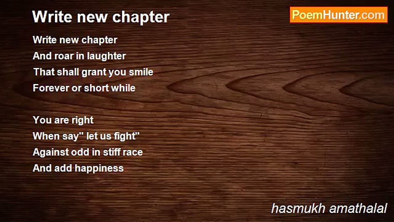 hasmukh amathalal - Write new chapter