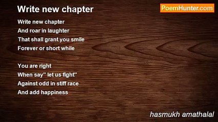 hasmukh amathalal - Write new chapter