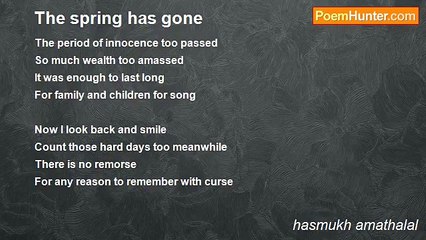 hasmukh amathalal - The spring has gone