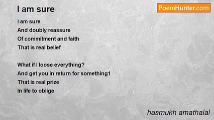 hasmukh amathalal - I am sure
