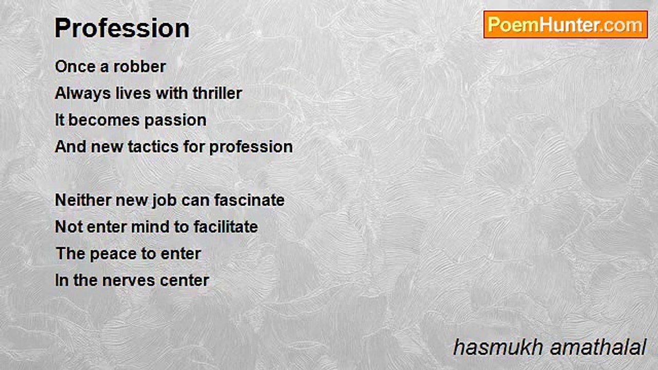 hasmukh amathalal - Profession