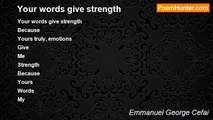 Emmanuel George Cefai - Your words give strength