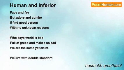 hasmukh amathalal - Human and inferior