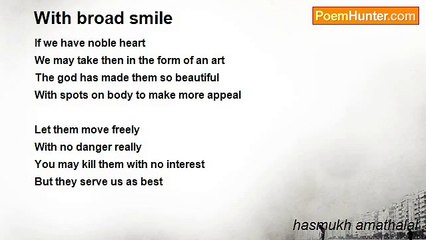 hasmukh amathalal - With broad smile