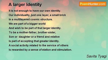 Savita Tyagi - A larger Identity
