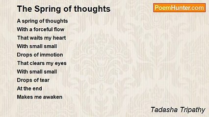 Tadasha Tripathy - The Spring of thoughts